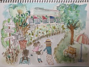 もう3月　そろそろ桜ね　後楽窯跡地　＠わたし雑貨店